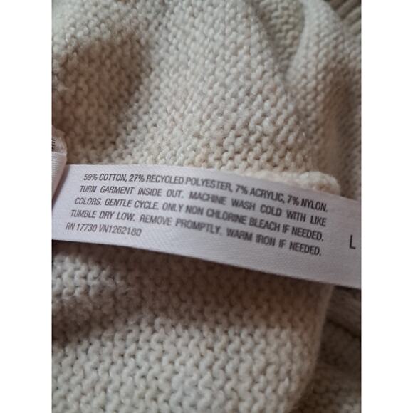 Auden Sweater Knit Wide Leg Pajama Set Cream Color Womens Size Large - Picture 10 of 12